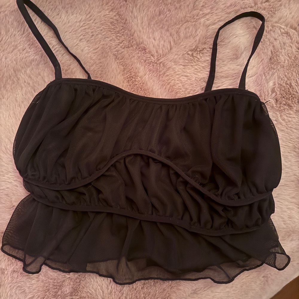 Urban Outfitters Black Mesh Blouse